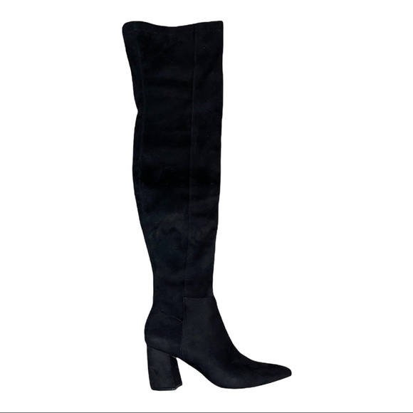NEW IN BOX! Steve Madden Black Faux Suede Over The Knee Nifty Heeled Boo… - Picture 15 of 16